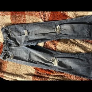 medium wash flare jeans destroyed - fashion nova size 3